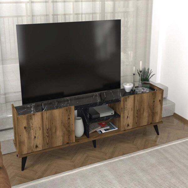 Έπιπλο Τηλεόρασης BINNEY Καφέ Μοριοσανίδα/Μελαμίνη 180x33x51cm