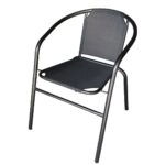 Πολυθρόνα Μεταλλική  Moon Γκρι/Μαύρο 53x58x74cm