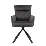 Πολυθρόνα  WYATT Σκούρο Γκρι Ύφασμα/Μέταλλο 60x67x93cm