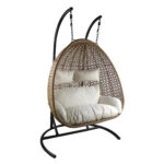Κούνια Πολυθρόνα  ABRONIUS Φυσικό Μέταλλο/Rattan 130x68x195cm