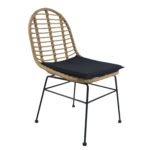 Καρέκλα Κήπου  ACCIUS Φυσικό/Μαύρο Μέταλλο/Rattan 49x56x84cm