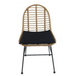 Καρέκλα Κήπου  ACCIUS Φυσικό/Μαύρο Μέταλλο/Rattan 49x56x84cm