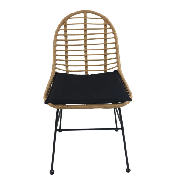 Καρέκλα Κήπου  ACCIUS Φυσικό/Μαύρο Μέταλλο/Rattan 49x56x84cm