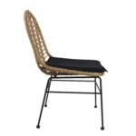 Καρέκλα Κήπου  ACCIUS Φυσικό/Μαύρο Μέταλλο/Rattan 49x56x84cm