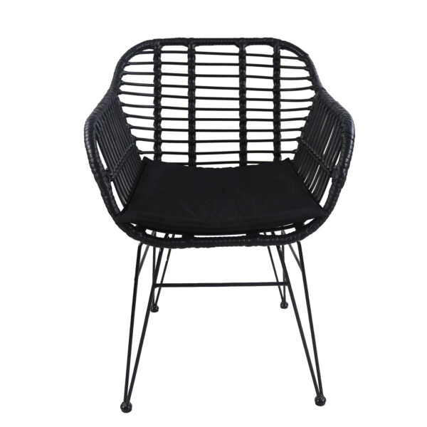 Καρέκλα Κήπου  ACTORIUS Μαύρο Μέταλλο/Rattan 57x53x81cm