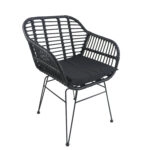 Καρέκλα Κήπου  ACTORIUS Μαύρο Μέταλλο/Rattan 57x53x81cm
