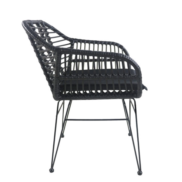 Καρέκλα Κήπου  ACTORIUS Μαύρο Μέταλλο/Rattan 57x53x81cm