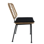 Καρέκλα Κήπου  ATIUS Φυσικό/Μαύρο Μέταλλο/Rattan 46.5x55x86cm