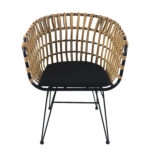 Καρέκλα Κήπου  AULIUS Φυσικό/Μαύρο Μέταλλο/Rattan 57x60x78.5cm