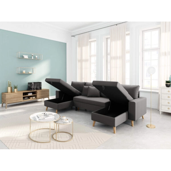 Καναπές Πολυμορφικός LEMPA Γκρι 295x148x86cm