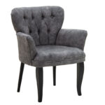 Πολυθρόνα Samara  βελούδο ανθρακί με μαύρα πόδια 54x71x79εκ