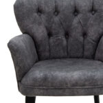 Πολυθρόνα Samara  βελούδο ανθρακί με μαύρα πόδια 54x71x79εκ