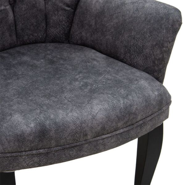 Πολυθρόνα Samara  βελούδο ανθρακί με μαύρα πόδια 54x71x79εκ