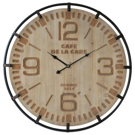 Ρολόι Τοίχου Ξύλο/Μέταλλο Φ65x4cm
