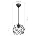 Φωτιστικό οροφής μονόφωτο PWL-1021  Ε27 μαύρο Φ23.5x16εκ