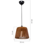 Φωτιστικό οροφής μονόφωτο PWL-1116  Ε27 καφέ Φ20x15εκ