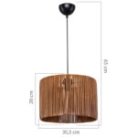 Φωτιστικό οροφής μονόφωτο PWL-1117  Ε27 καφέ Φ30.5x20εκ