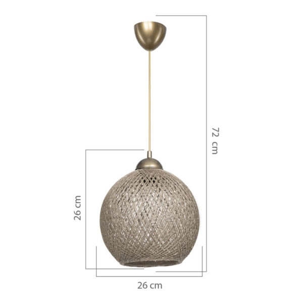 Φωτιστικό οροφής μονόφωτο Leshia Ε27 καφέ Φ26x26εκ