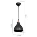 Φωτιστικό οροφής μονόφωτο Lofty  Ε27 μαύρο Φ18x22εκ