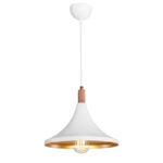 Φωτιστικό οροφής μονόφωτο Keen Ε27 λευκό-φυσικό Φ29.5x70εκ