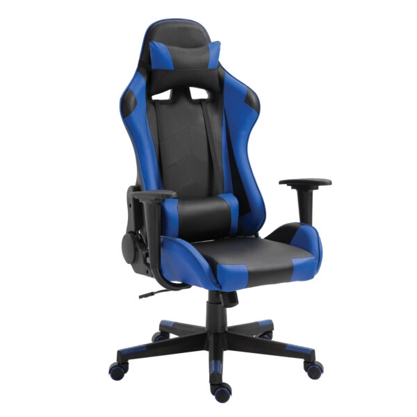 Καρέκλα Γραφείου  Gaming NAVAN Μπλε/Μαύρο PVC 68x53x122-131cm