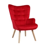 Πολυθρόνα MARION Κόκκινο Βελούδο/Ξύλο 73x69x96cm