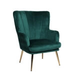 Πολυθρόνα KOLDENREE Πράσινο Βελούδο/Μέταλλο/Ξύλο 74x72x91cm