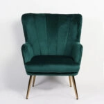 Πολυθρόνα KOLDENREE Πράσινο Βελούδο/Μέταλλο/Ξύλο 74x72x91cm