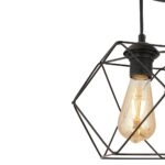 Φωτιστικό Κρεμαστό LOR Τρίφωτο Μαύρο Μέταλλο 45x95cm