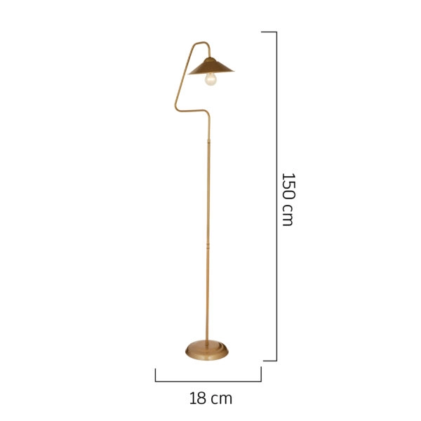 Φωτιστικό Δαπέδου CETUS Χρυσό Μέταλλο 18x150cm