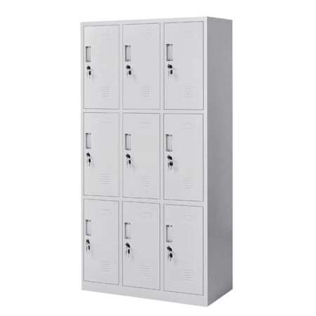 Φοριαμός  9 Θέσεων EARNUR Ανοιχτό Γκρι Μέταλλο 90x45x185cm