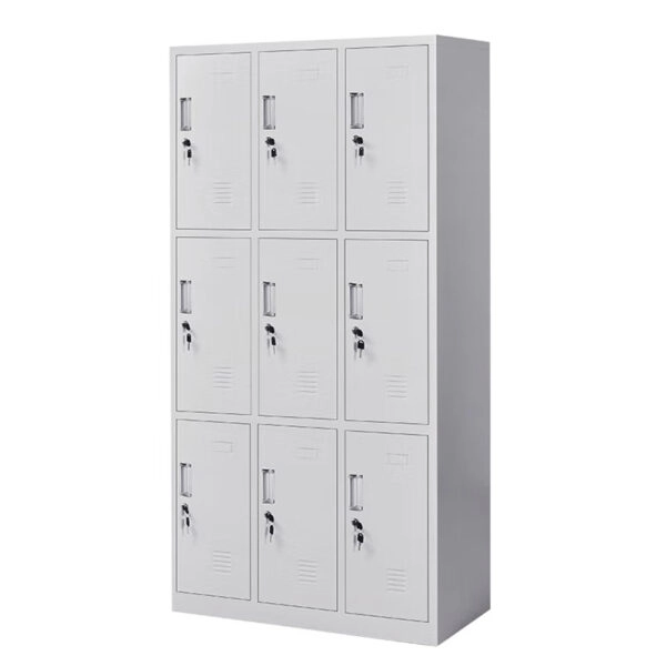 Φοριαμός  9 Θέσεων EARNUR Ανοιχτό Γκρι Μέταλλο 90x45x185cm