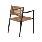 Πολυθρόνα Κήπου  INGA Μαύρο/Φυσικό Αλουμίνιο/Rattan 55.5x50x77.5cm