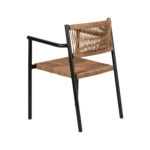 Πολυθρόνα Κήπου  INGA Μαύρο/Φυσικό Αλουμίνιο/Rattan 55.5x50x77.5cm