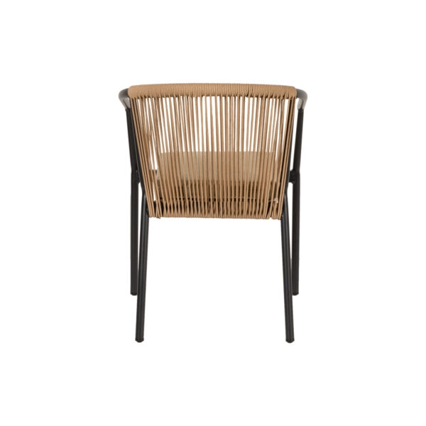 Πολυθρόνα Κήπου  MANDRAKA Μαύρο/Φυσικό Αλουμίνιο/Rattan 57x61x78cm