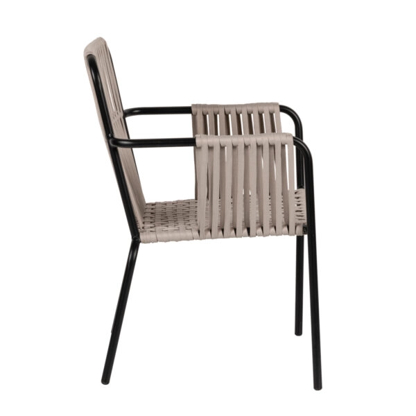 Πολυθρόνα Κήπου DAYA Γκρι/Μαύρο Αλουμίνιο/Rattan 57x67x84cm