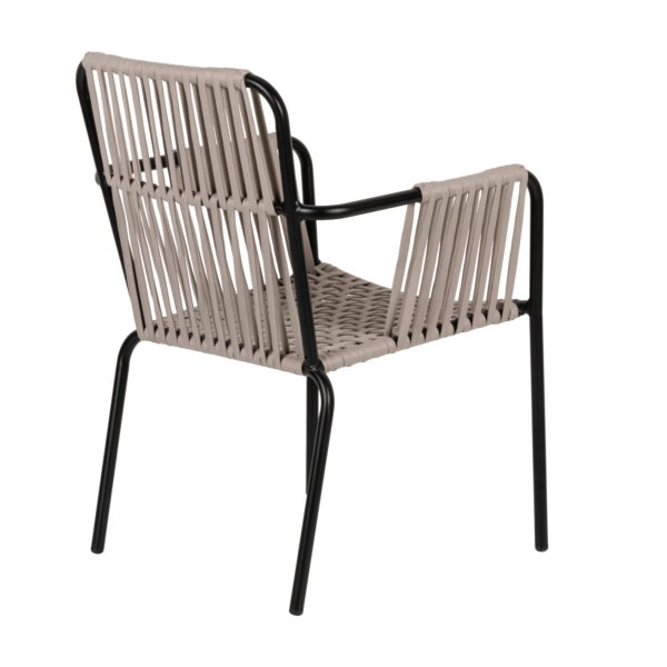 Πολυθρόνα Κήπου DAYA Γκρι/Μαύρο Αλουμίνιο/Rattan 57x67x84cm