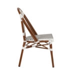 Καρέκλα Κήπου  MUTARAZI Λευκό/Μαύρο Αλουμίνιο/Rattan 50x57x85cm