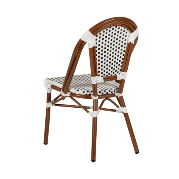 Καρέκλα Κήπου  MUTARAZI Λευκό/Μαύρο Αλουμίνιο/Rattan 50x57x85cm