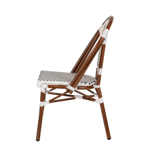 Καρέκλα Κήπου  MUTARAZI Λευκό/Μαύρο Αλουμίνιο/Rattan 50x57x85cm