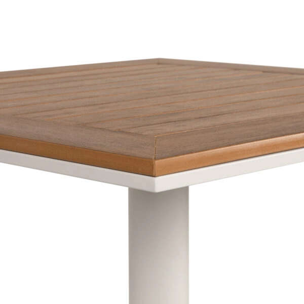 Τραπέζι Κήπου  NAMIBIA Λευκό/Καρυδί Αλουμίνιο/Ξύλο 70x70x72cm