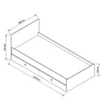 Κρεβάτι Μονό  AMARI Βελανιδί Μοριοσανίδα 200x98cm