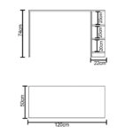 Γραφείο HADIZA Λευκό/Δρυς Μοριοσανίδα 120x50x74cm