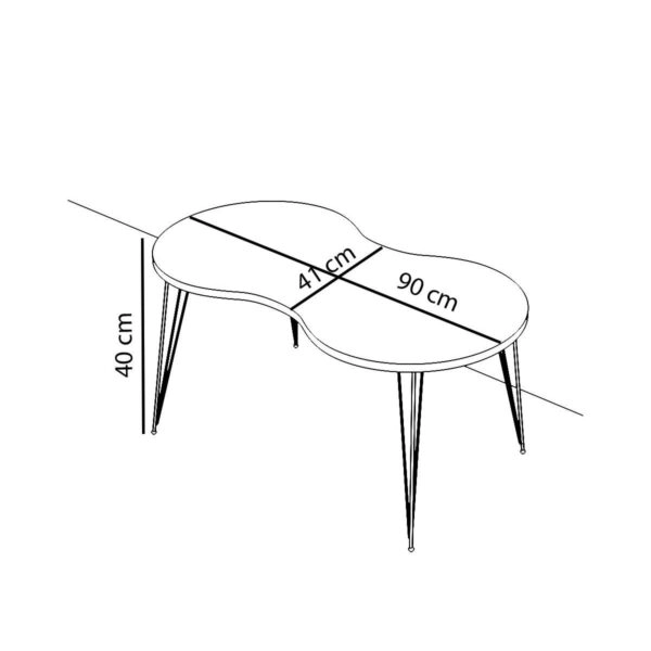 Τραπεζάκι Σαλονιού SADE Cordoba Μοριοσανίδα/Μέταλλο 41x90x40cm