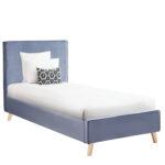 Κρεβάτι Μονό  TULIP Σκούρο Γκρι Βελούδο 206x100x110cm (Στρώμα 90x190cm)