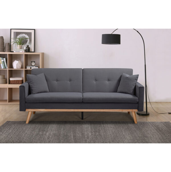 Καναπές Κρεβάτι  BELVIA Σκούρο Γκρι 202x89x83cm