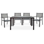 Τραπεζαρία Nares-Moly σετ 5τεμ αλουμίνιο ανθρακί-textilene ανθρακί