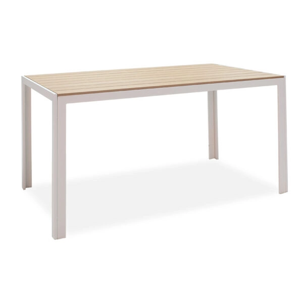 Τραπεζαρία Zacreta-Nares σετ 5τεμ  λευκό-φυσικό 140x80x72.5εκ