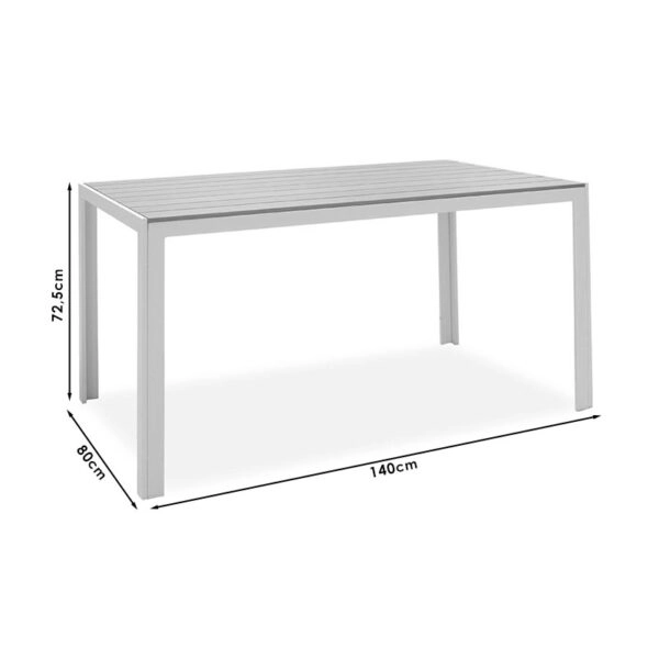 Τραπεζαρία Zacreta-Nares σετ 5τεμ  λευκό-φυσικό 140x80x72.5εκ