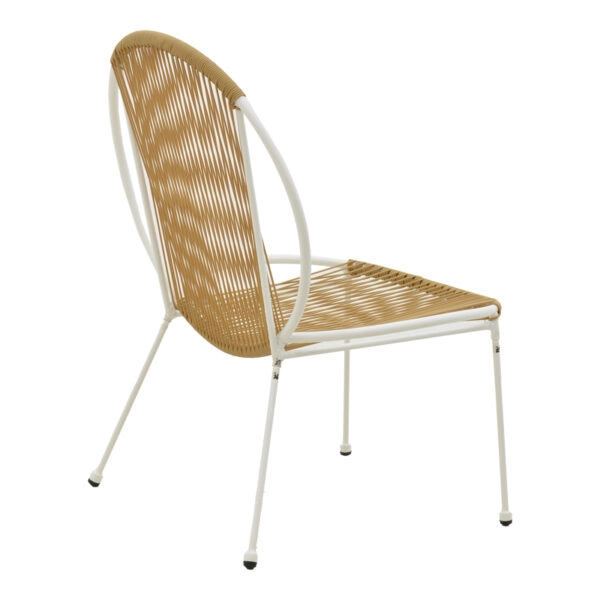 Καρέκλα Dapper  λευκό μέταλλο-pe φυσικό 64x74x93εκ